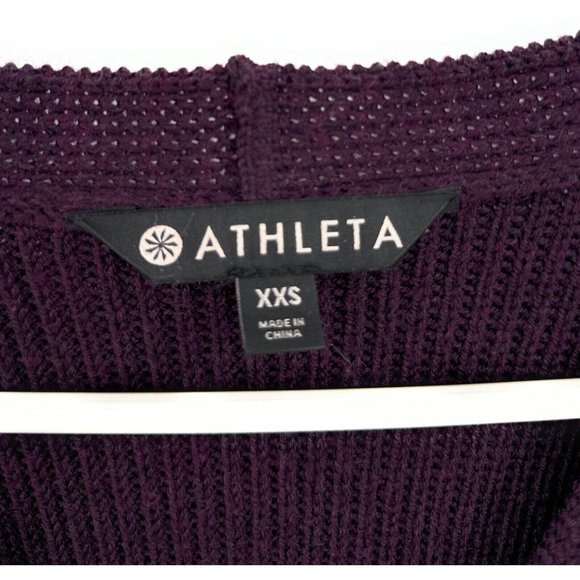 Athleta Hanover Purple V Neck Knit Sweater Size XXS - Picture 2 of 6